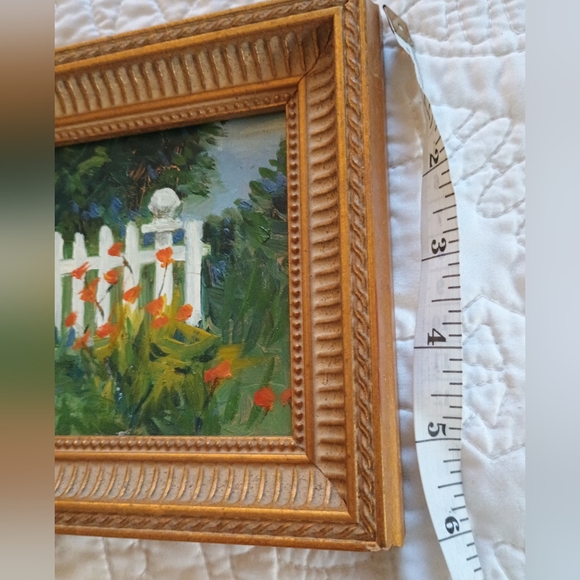 Artisan Oil Painting On Copper, Poppies At the Back Fence, By Carole Nylander - Picture 2 of 4